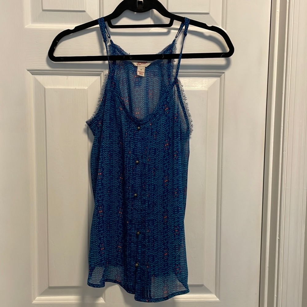 Blue and coral racer back tank